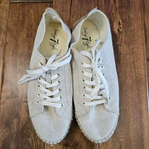 Vintage 7 Eight Espadrille Lace Up Sneakers size 9 - Picture 8 of 12